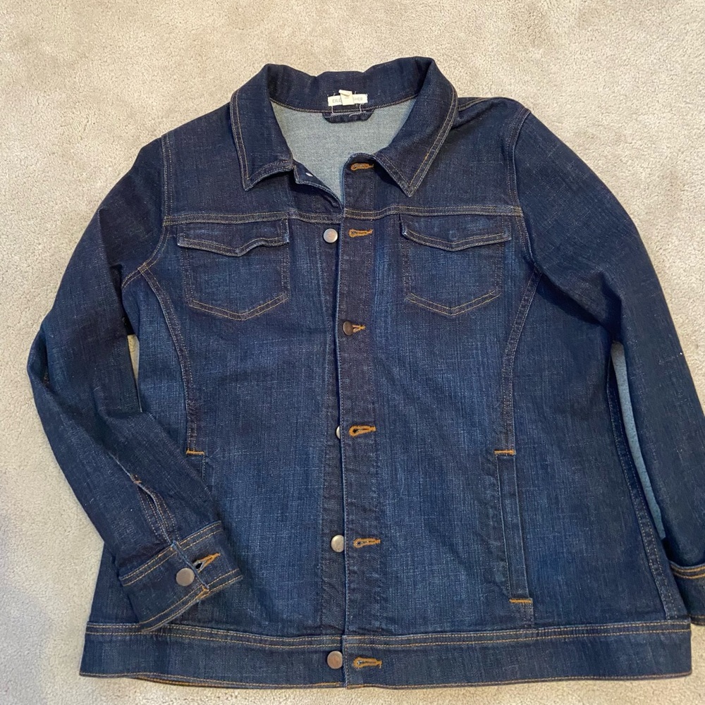 Eileen Fisher Organic Cotton Indigo Denim Jacket